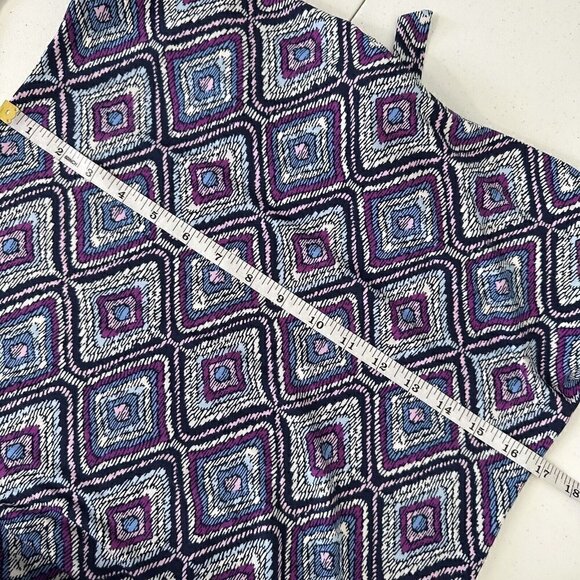 Chico's Dress Diamond Print Midi Blue Purple Stretch Knit Size 6 - Picture 10 of 10